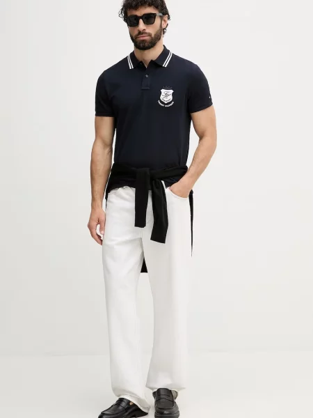 Tommy Hilfiger polo majica iz bombaža modra