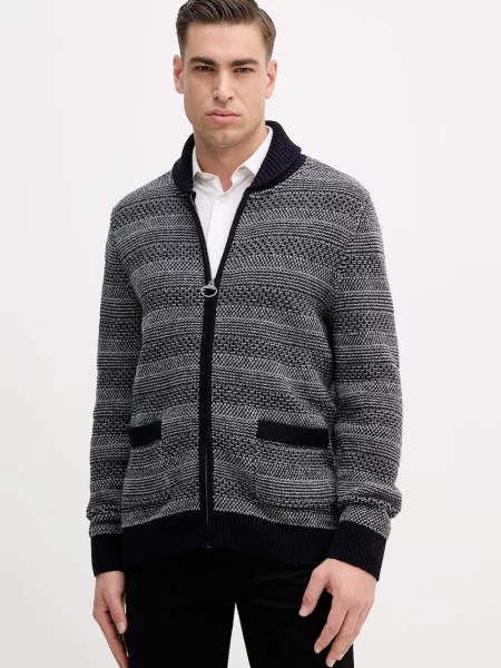 Barbour cardigan din lână Helmsley bleumarin