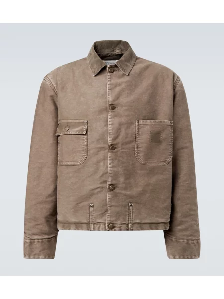 Дънково яке Maison Margiela от рипсено кадифе с протрити краища бежово