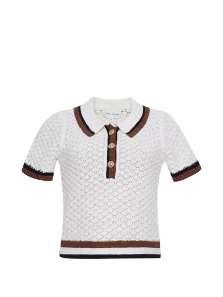 Croșetat tricou polo Cara Cara alb