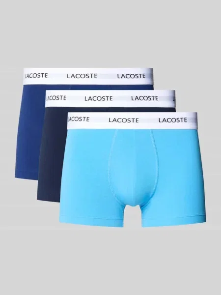 Obcisłe bokserki w zestawie 3 szt. z mieszanki bawełny Lacoste niebieskie