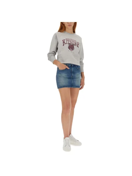Bluza Maison Kitsune z nadrukiem szara
