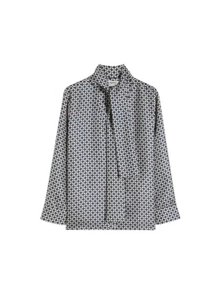 Lniana bluzka Max Mara w geometryczne wzory