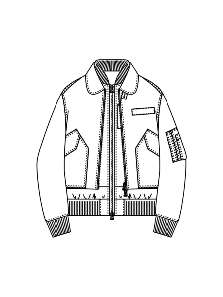 Kurtka bomber Sacai wełniany czarny