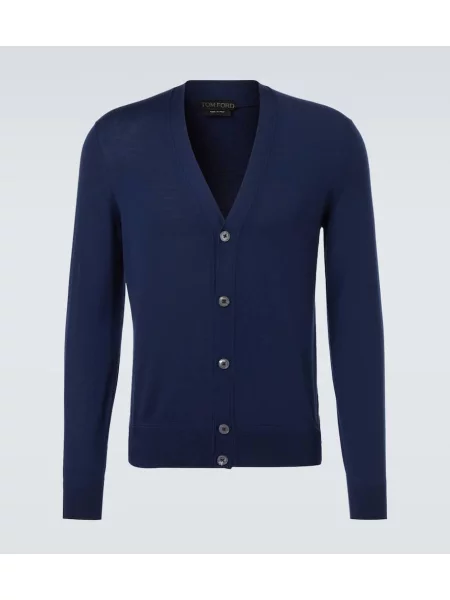 Cardigan Tom Ford de lână albastru