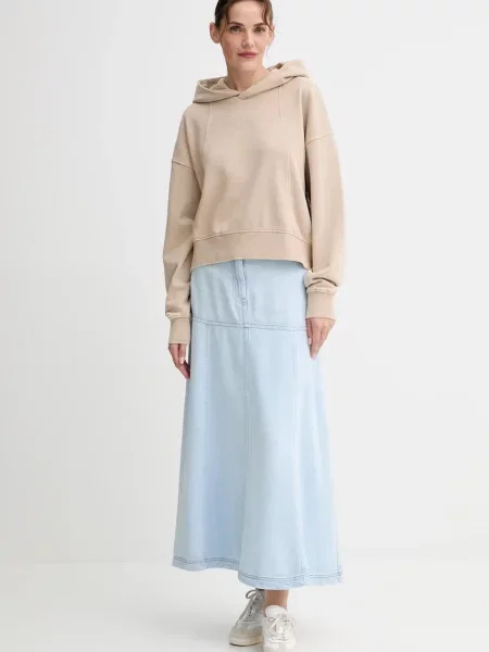 Кофта G-Star з капюшоном однотонна бежевий