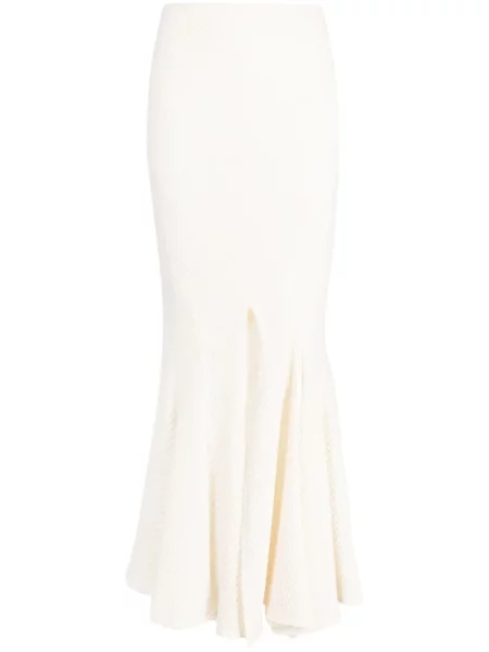 Dzianinowa spódnica plisowana A.w.a.k.e. Mode do kolan biała