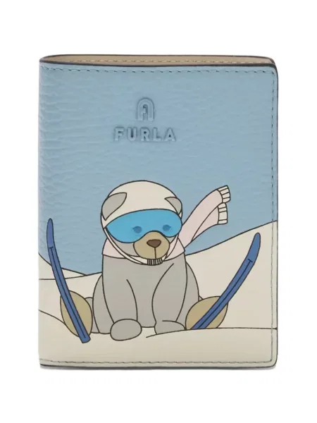 Kožni novčanik Furla plava