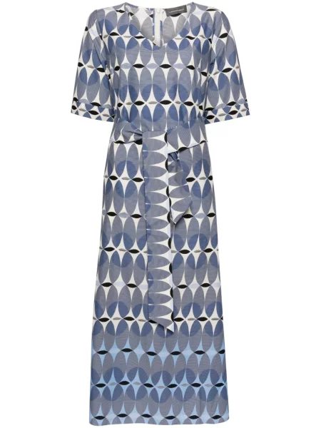 Rochie midi Lorena Antoniazzi cu imagine cu imprimeu geometric până la genunchi albastru