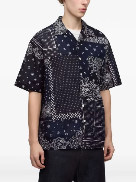 Πουκάμισο Momotaro με σχέδιο paisley μπλε
