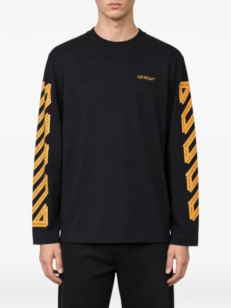 Lung tricou Off-white cu imagine alb