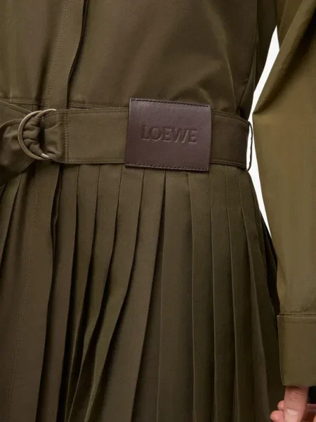 Mini rochie mini Loewe plisată de costum verde