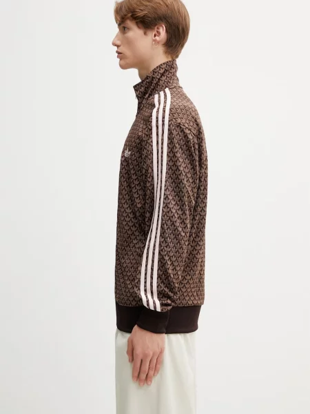 Φούτερ adidas Firebird Loose Monogram Track Top Aurora Coffee/ Earth Strata/ Sandy Pink S λευκό