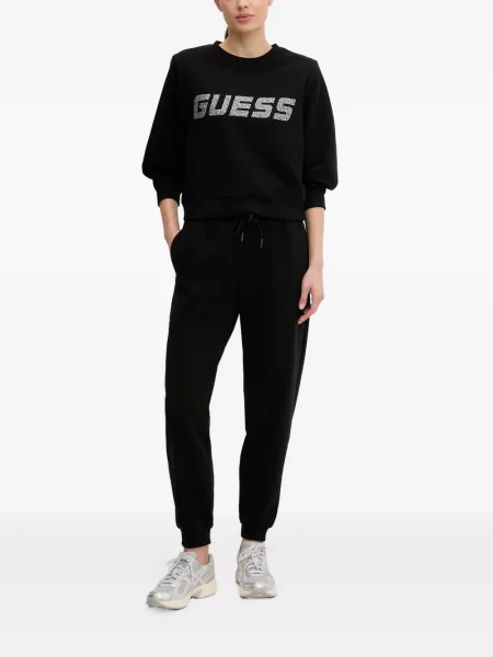 Pantaloni Guess alergare cu cordon negru