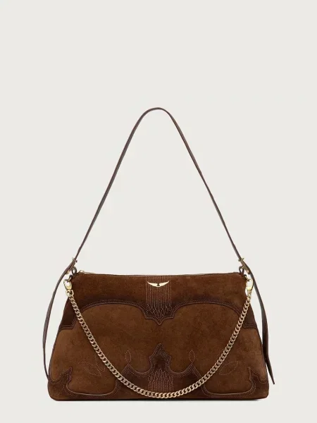 Zadig&Voltaire crossbody torbica semišasta JIM rjava