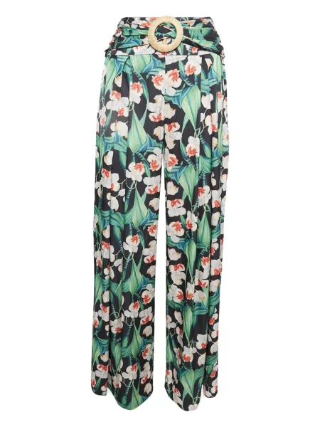 Pantaloni Patbo cu model floral cu imagine negru
