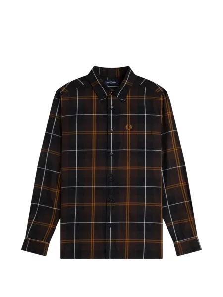 Cămașă Fred Perry în carouri maro