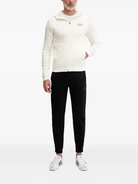 Kapucnis melegítő felső Ea7 Emporio Armani nyomtatás fekete