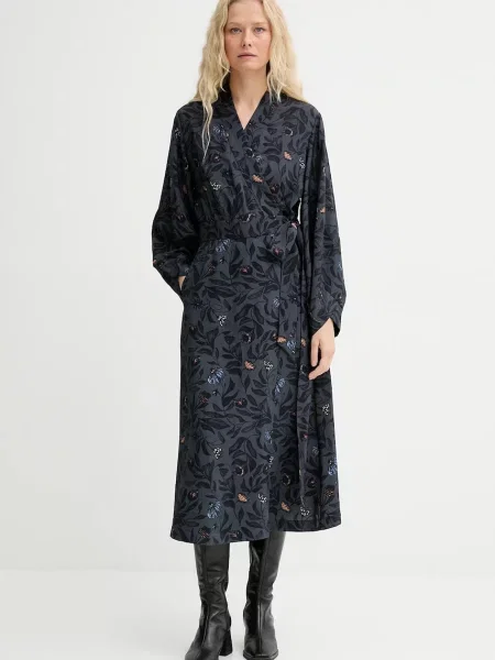 MUNTHE rochie GITALU bleumarin maxi evazați