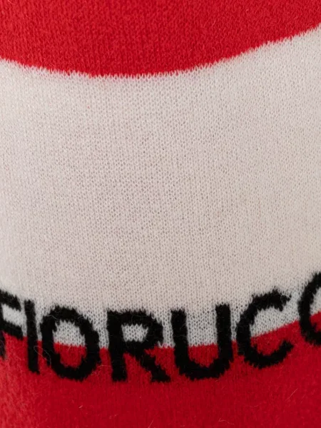 Вовняний шарф Fiorucci Logo Alpaca візерунок червоний