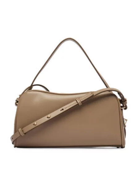 Rankinė Calvin Klein Emblem Trio Top Handle Camera Ba smėlio