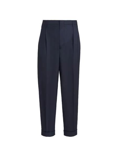 Pantaloni Brunello Cucinelli de lână plisate albastru
