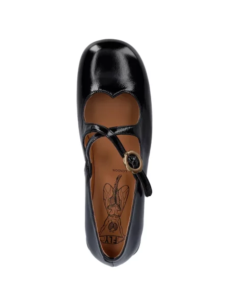 Pantofi cu toc Fly London cu cataramă negru