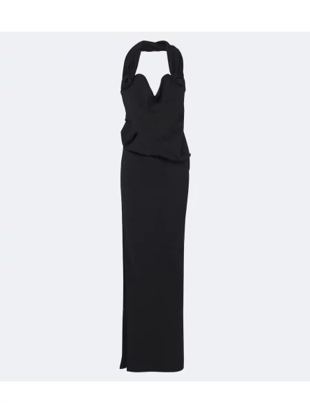 Rochie Magda Butrym de lână cu model floral negru