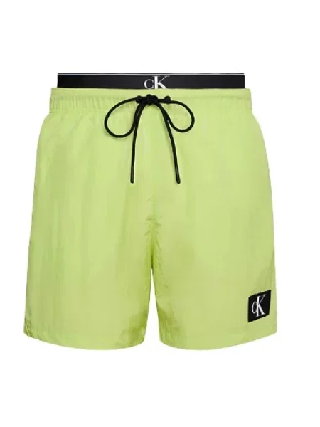 Szorty kąpielowe Calvin Klein Medium Double WB sharp green zielone