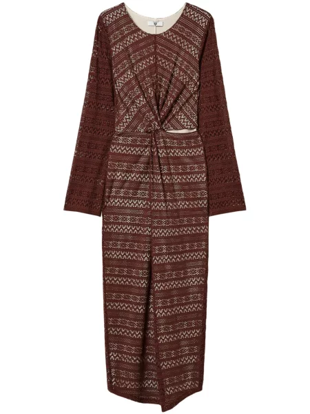 Rochie midi Twinset tricotate până la genunchi de costum maro