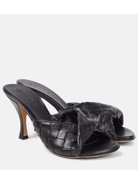 Papuci tip mules Bottega Veneta din piele negru