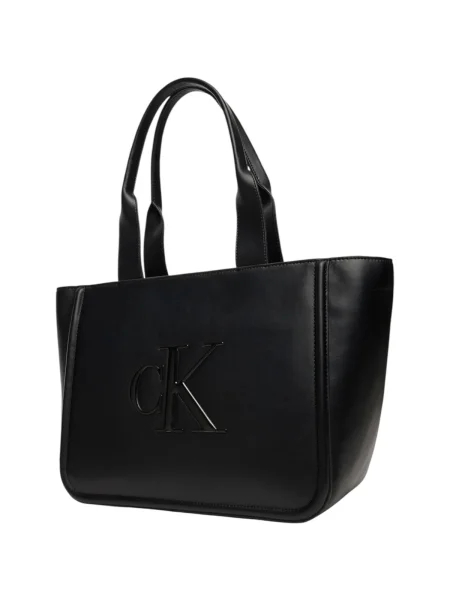 Calvin Klein Geantă Bold Ck Medium Tote negru