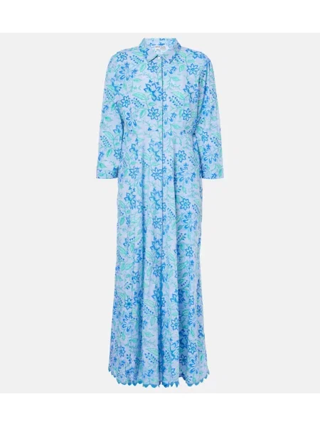 Rochie maxi Juliet Dunn cu model floral de costum albastru