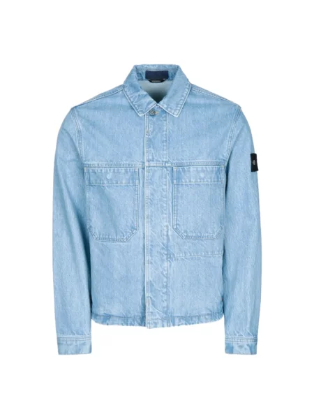 Kurtka jeansowa Stone Island z kamieniami niebieska