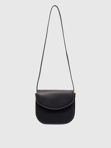 Кожаная сумка Jil Sander черная