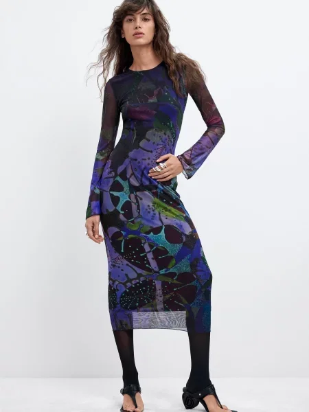 Desigual Šaty S. L. Lacroix / zmiešané farby modrá