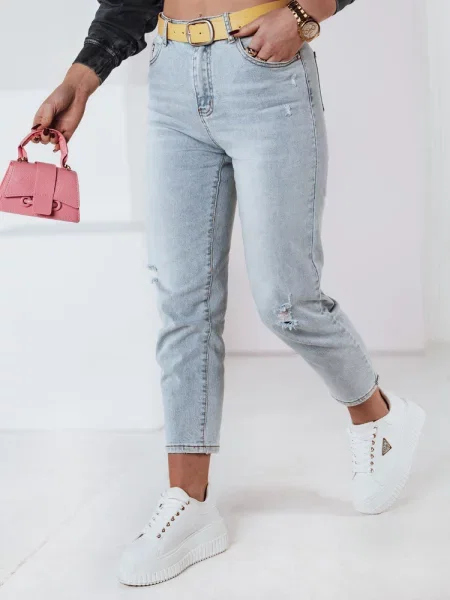 Spodnie jeansowe mom fit z paskiem JEANMOMENT Dstreet