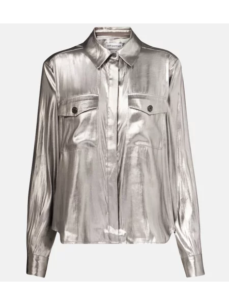 Cămașă Self-portrait argintiu