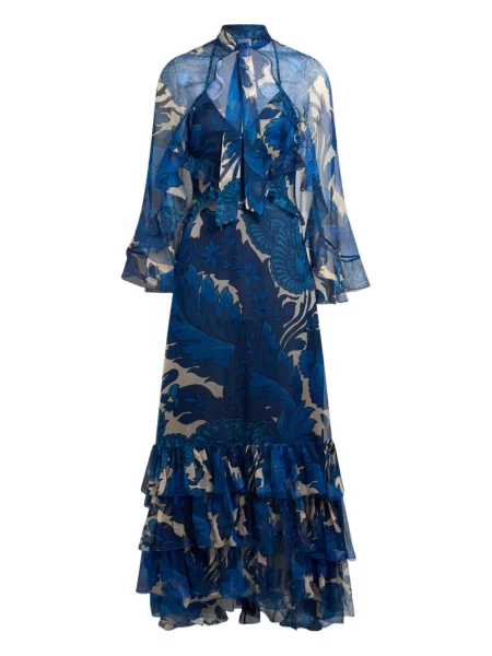 Rochie Etro cu volane de costum albastru