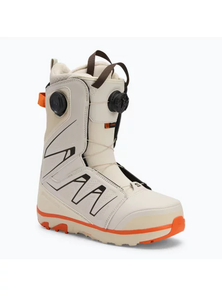 Férfi snowboard cipő Salomon Launch Boa SJ Boa rainy day/birch/vibrant orange Launch Boa SJ Boa bézs