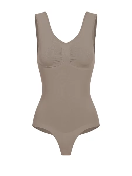 Cfab Alakformáló body Tank Bodysuit Sculpting Shapewear mit String taupe