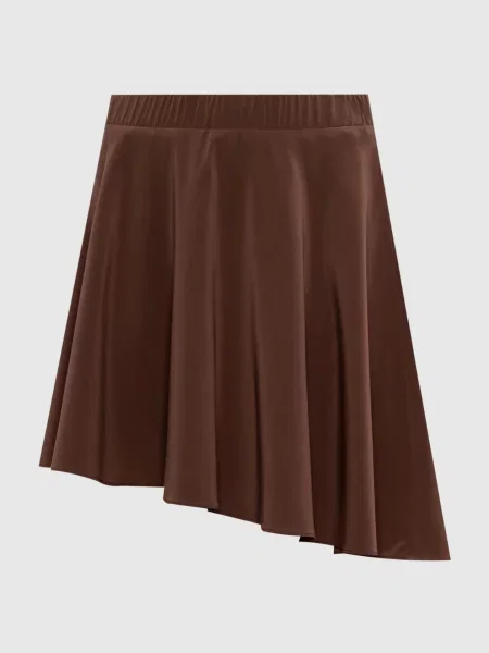 Спідниця міні із шовку Brunello Cucinelli коричнева