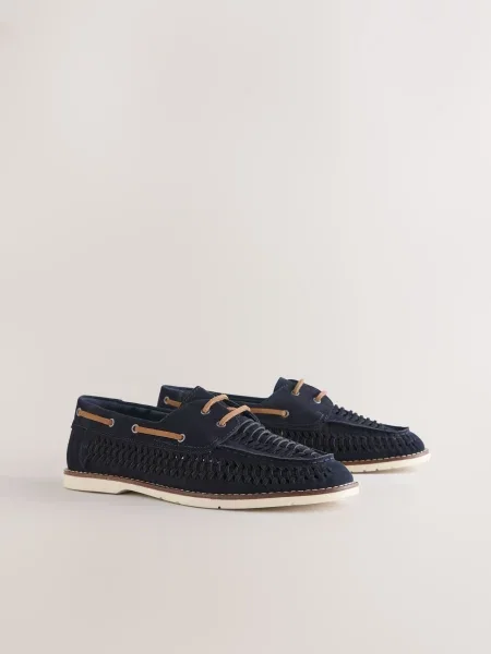 Next Mocasini bleumarin / caramel maro