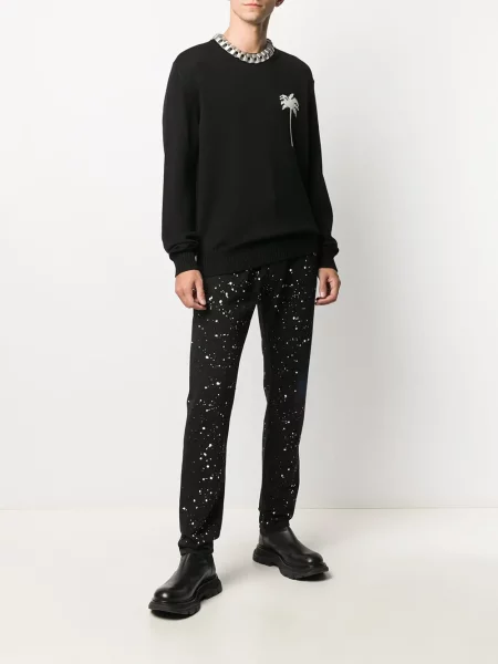 Blugi Palm Angels cu imagine negru