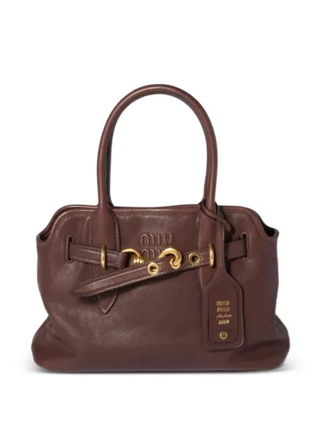 Geanta de piele Miu Miu din piele maro