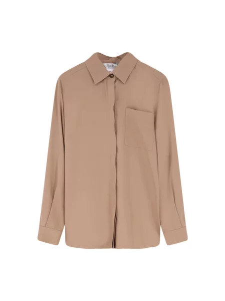 Jedwabna koszula Max Mara brązowa
