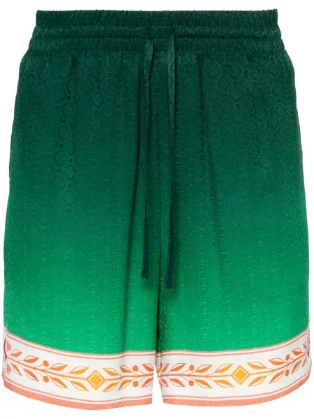 Pantaloni scurți Casablanca de mătase verde