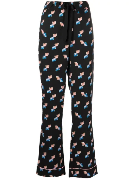 Pantaloni Dvf Diane Von Furstenberg cu imagine cu imprimeu geometric negru