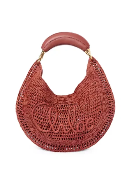 Geantă shopper Chloé cu broderie roșu