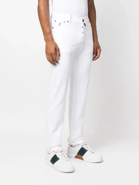 Blugi Kiton cu talie joasă alb